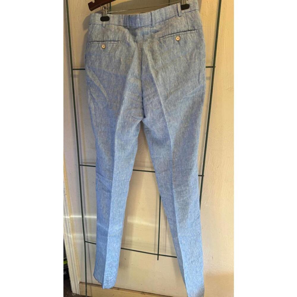 Hiltl Men's Linen Pants Light Blue Size 34/38 - Picture 2 of 10
